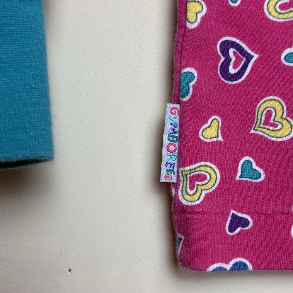 VTG Gymboree Heart Print Turtleneck Long Sleeve Shirt 100% Cotton Large 3T-4T